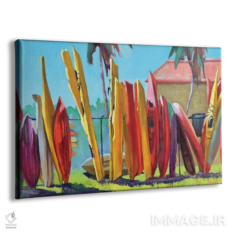 تابلو کایاکهای زرد اثر آنا بوگوشفسکایا - نمای پرسپکتیو محصول