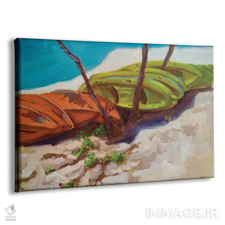 تابلو قایقهای زرد، ساحل سنتوسا اثر آنا بوگوشفسکایا - نمای پرسپکتیو محصول