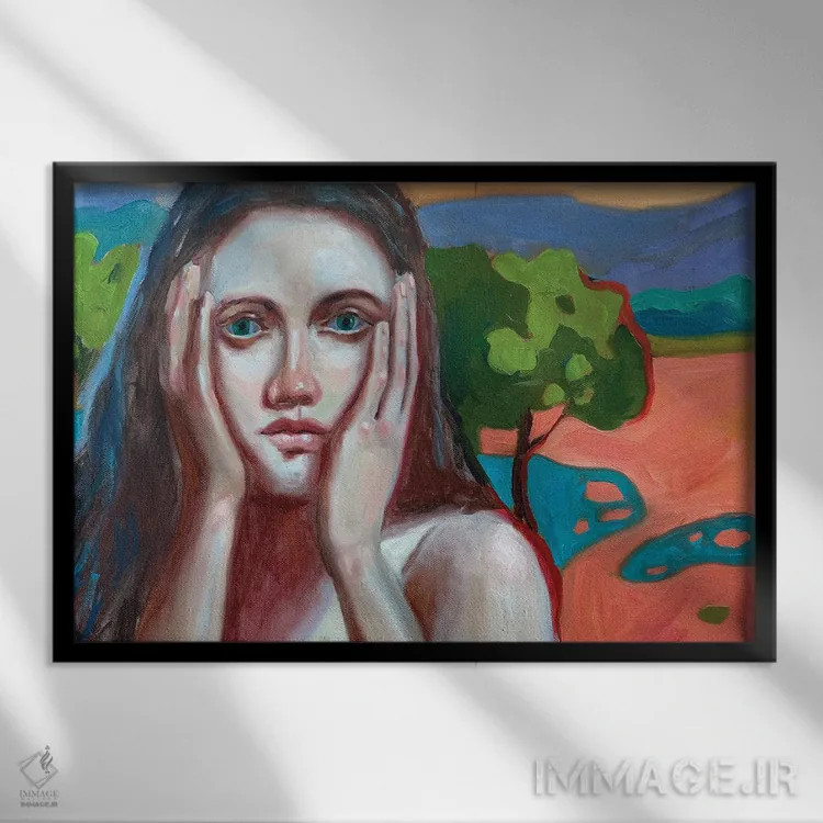 تابلو افکار انسانی اثر آنا بوگوشفسکایا - نمای قابدار مشکی