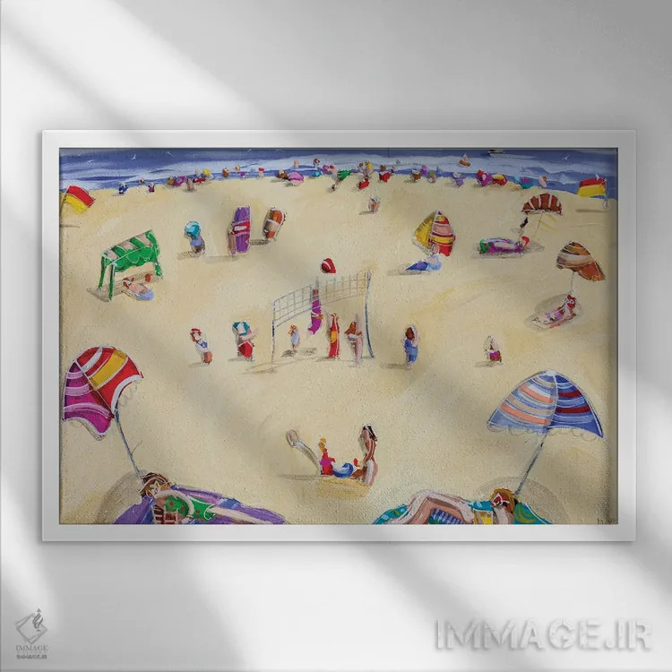 تابلو بازگشت به ساحل اثر آدام بوگوش - نمای قابدار سفید