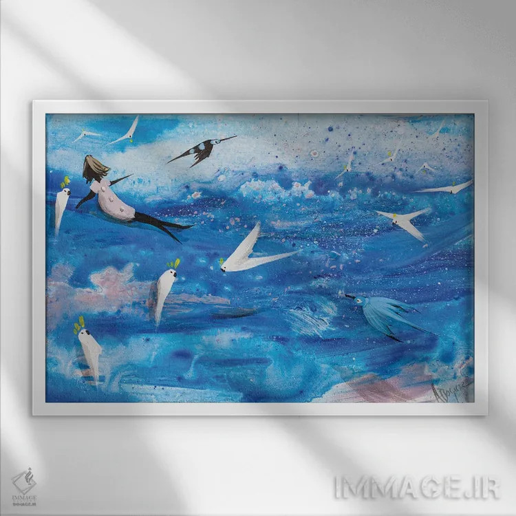 تابلو پرواز کن اثر آدام بوگوش - نمای قابدار سفید