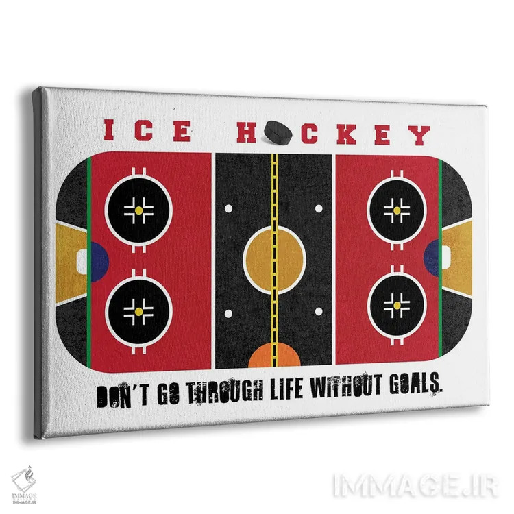 تابلو زمین هاکی روی یخ قرمز اثر بث بوردلون - نمای پرسپکتیو محصول