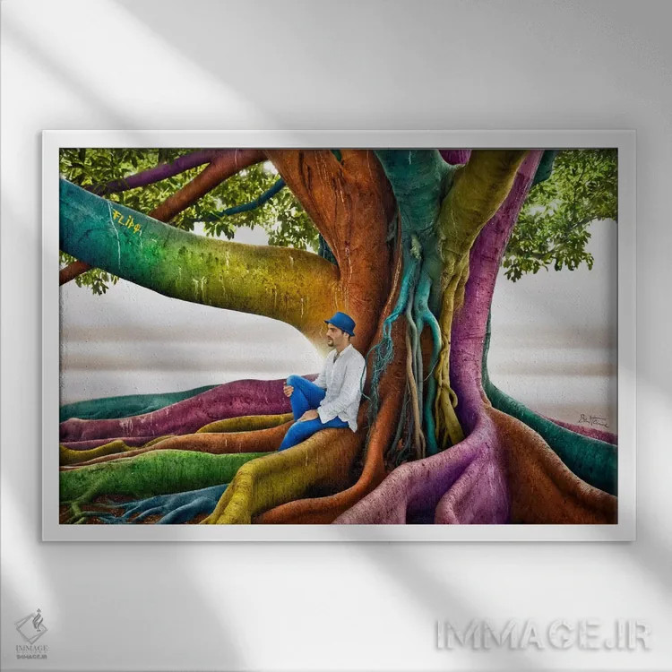 تابلو فقط در رؤیا اثر بن هاین (هنرمند بلژیکی) - نمای قابدار سفید