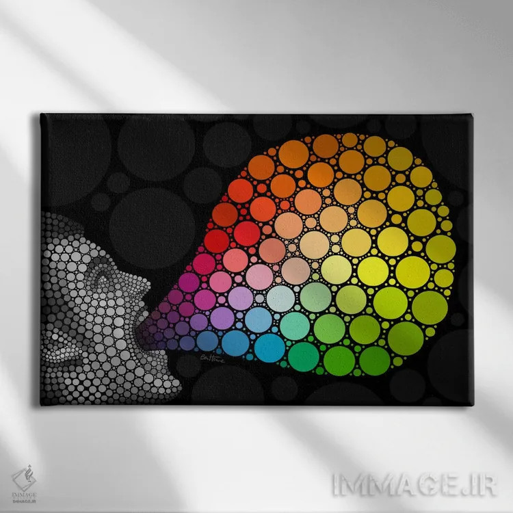 تابلو به من رنگ بده اثر بن هاین (هنرمند بلژیکی) - نمای روبهرو روی دیوار