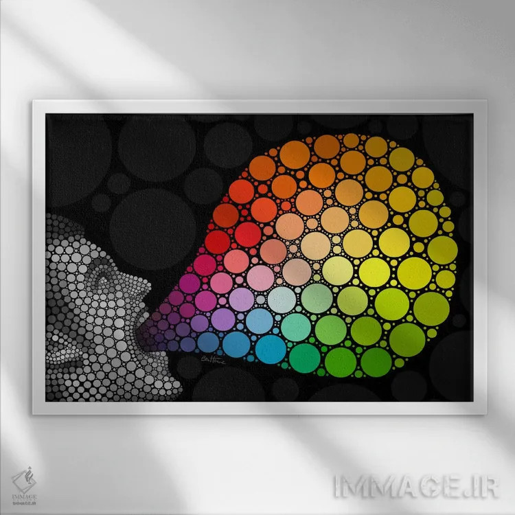 تابلو به من رنگ بده اثر بن هاین (هنرمند بلژیکی) - نمای قابدار سفید