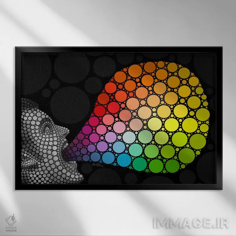 تابلو به من رنگ بده اثر بن هاین (هنرمند بلژیکی) - نمای قابدار مشکی