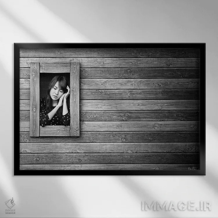 تابلو فراموشم نکن اثر بن هاین (هنرمند بلژیکی) - نمای قابدار مشکی