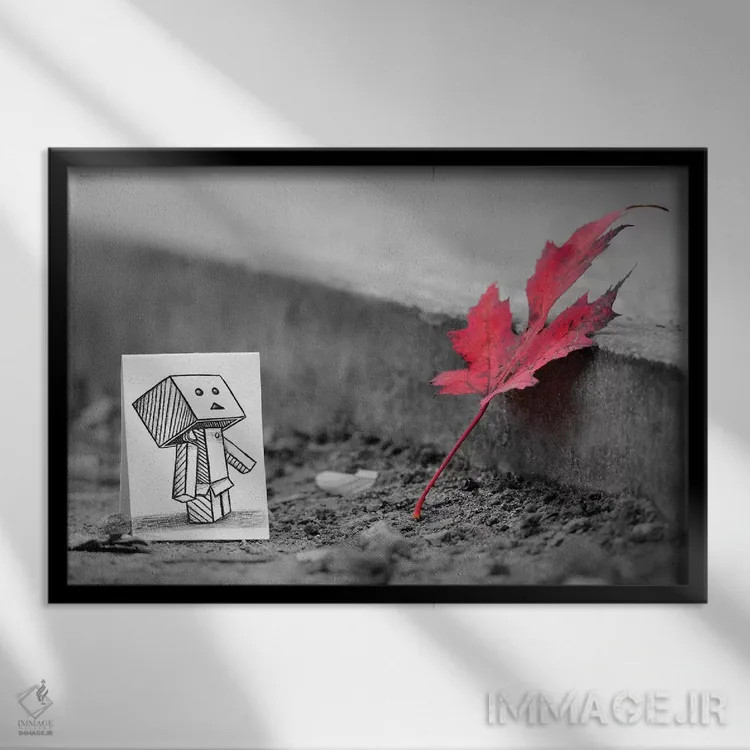 تابلو نقطه اشتراک اثر بن هاین (هنرمند بلژیکی) - نمای قابدار مشکی