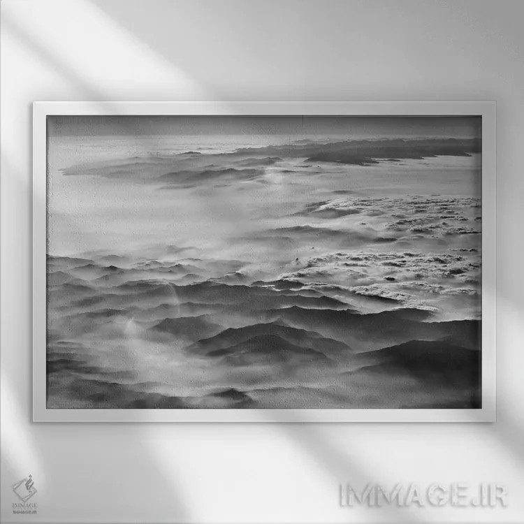 تابلو کوهها ۲ اثر بن هاین (هنرمند بلژیکی) - نمای قابدار سفید