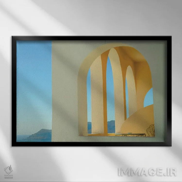 تابلو معماری مینیمال اثر بن هاین (هنرمند بلژیکی) - نمای قابدار مشکی