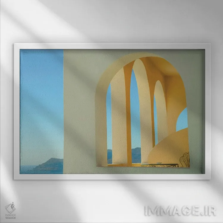تابلو معماری مینیمال اثر بن هاین (هنرمند بلژیکی) - نمای قابدار سفید