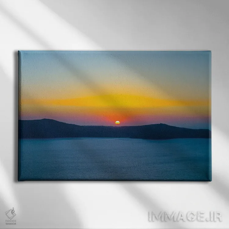 تابلو سانتورینی ۹ (یونان) اثر بن هاین (هنرمند بلژیکی) - نمای روبهرو روی دیوار