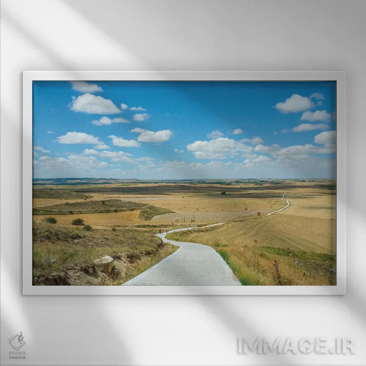 تابلو زیارتگاه سانتیاگو د کمپوستلا ۱۶۰ (اسپانیا) اثر بن هاین (هنرمند بلژیکی) - نمای قابدار سفید