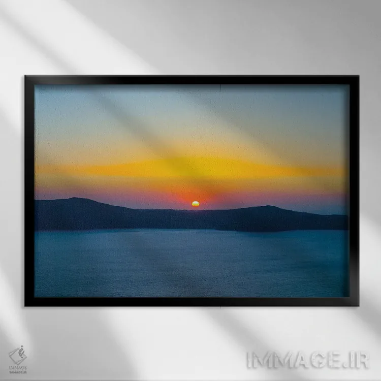 تابلو سانتورینی ۹ (یونان) اثر بن هاین (هنرمند بلژیکی) - نمای قابدار مشکی