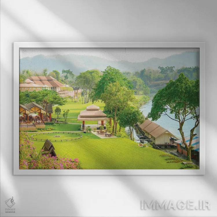 تابلو تایلند ۱۲۷ اثر بن هاین (هنرمند بلژیکی) - نمای قابدار سفید