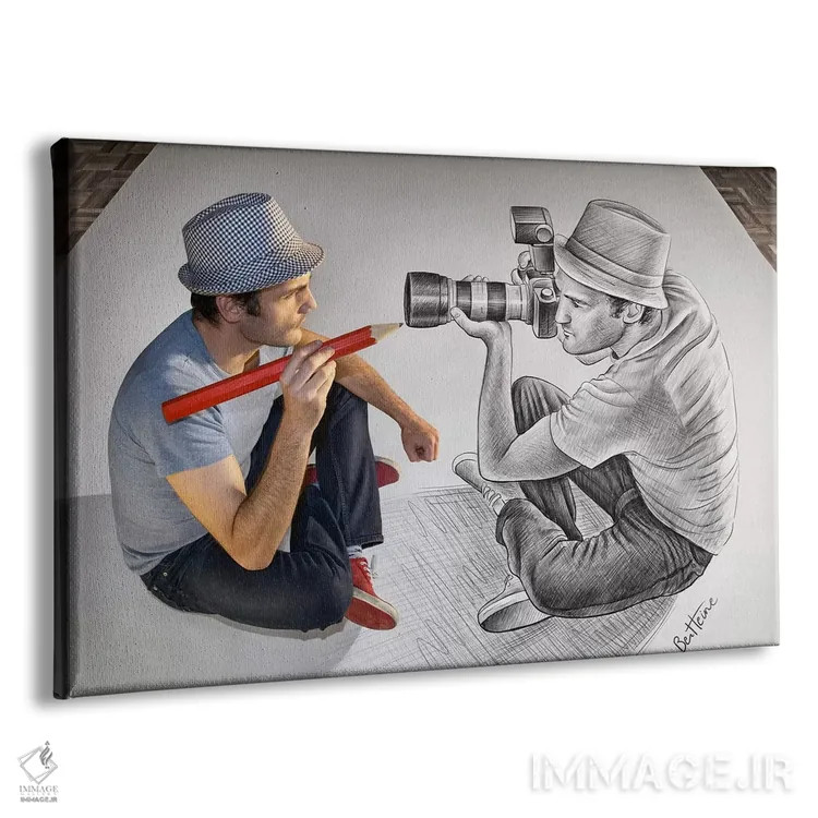 تابلو مداد در برابر دوربین ۷۳ اثر بن هاین (هنرمند بلژیکی) - نمای پرسپکتیو محصول