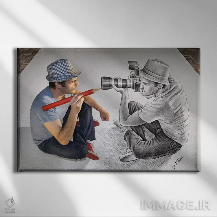 تابلو مداد در برابر دوربین ۷۳ اثر بن هاین (هنرمند بلژیکی) - نمای روبهرو روی دیوار