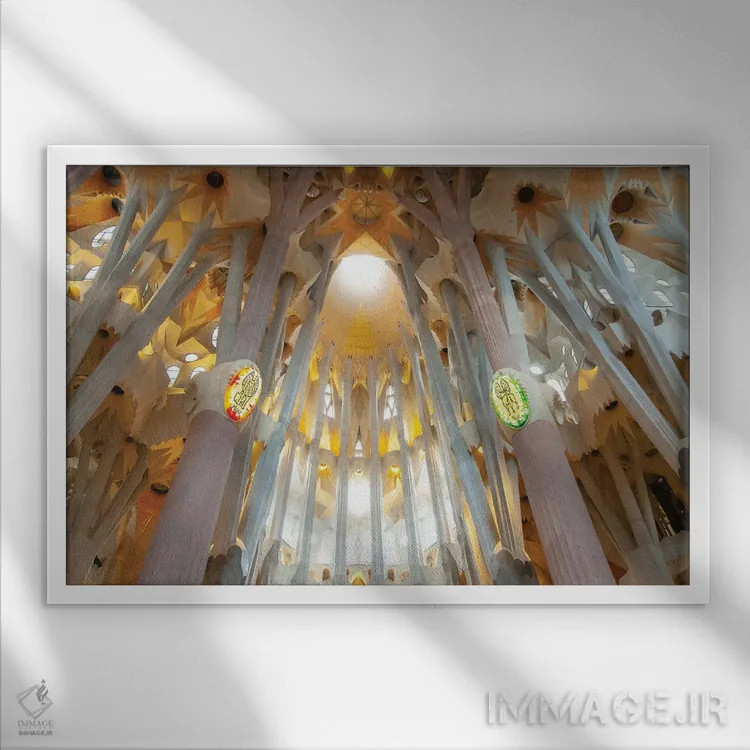 تابلو کلیسا اثر بن هاین (هنرمند بلژیکی) - نمای قابدار سفید