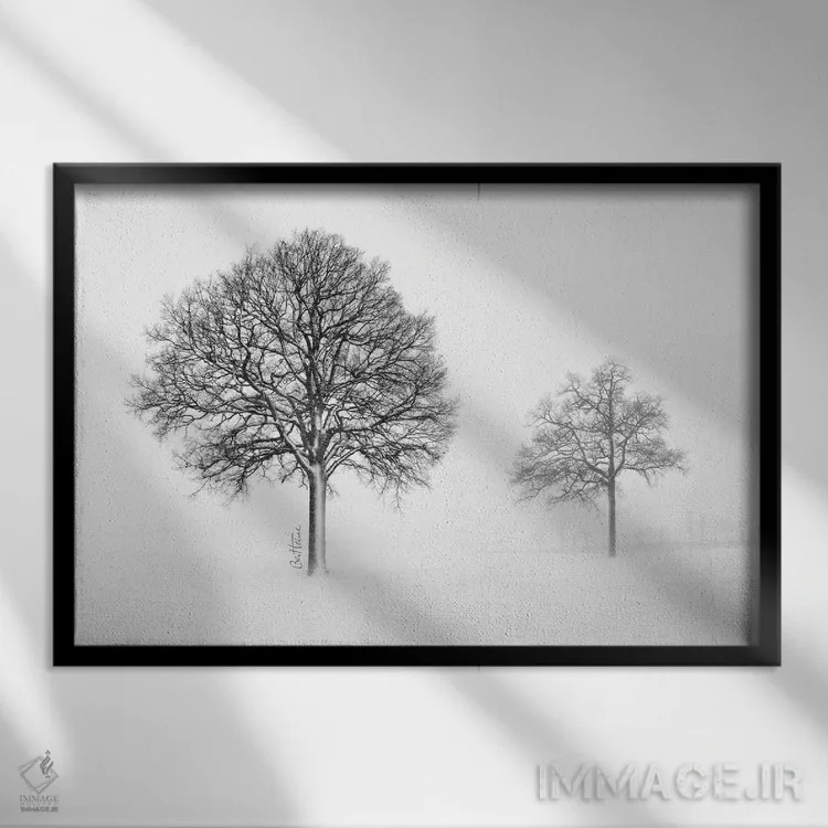 تابلو ما با هم زندگی میکنیم و با هم میمیریم اثر بن هاین (هنرمند بلژیکی) - نمای قابدار مشکی