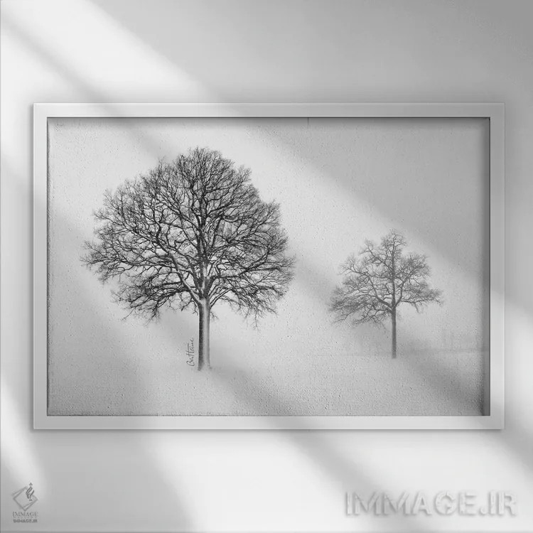 تابلو ما با هم زندگی میکنیم و با هم میمیریم اثر بن هاین (هنرمند بلژیکی) - نمای قابدار سفید