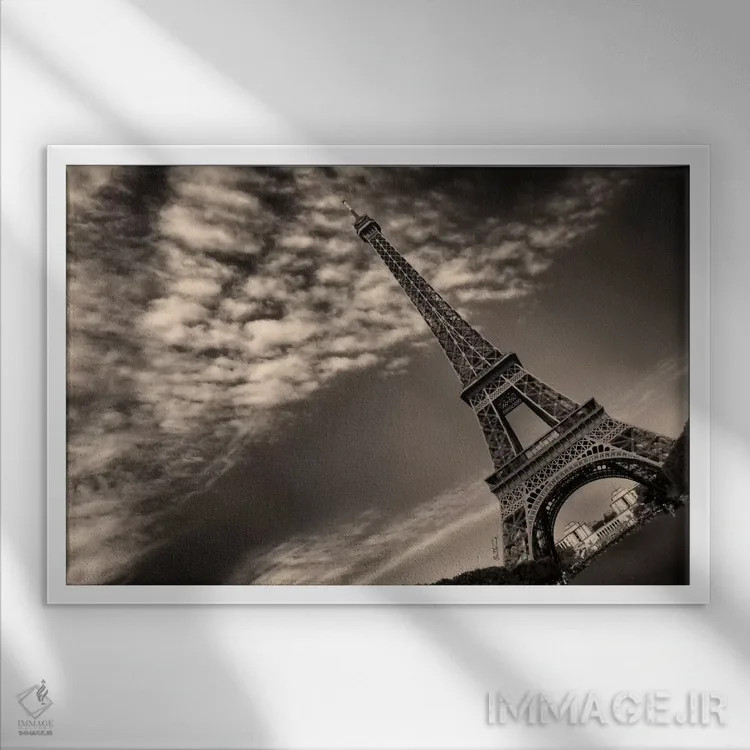 تابلو برج ایفل اثر بن هاین (هنرمند بلژیکی) - نمای قابدار سفید