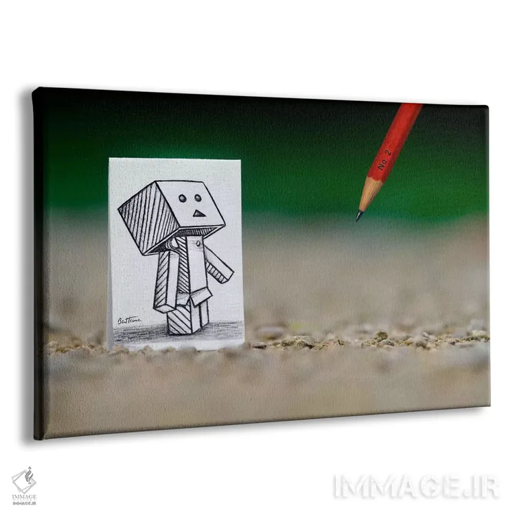 تابلو مداد در برابر دوربین اثر بن هاین (هنرمند بلژیکی) - نمای پرسپکتیو محصول