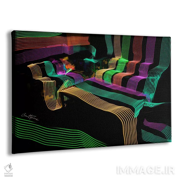 تابلو چراغهای الایدی ۴ اثر بن هاین (هنرمند بلژیکی) - نمای پرسپکتیو محصول