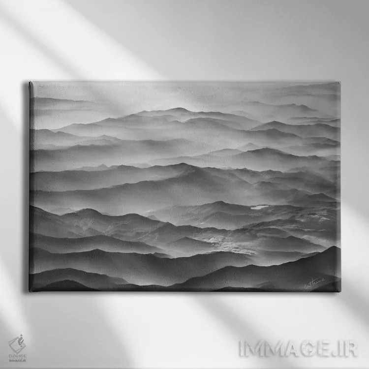 تابلو کوههای اقیانوسی اثر بن هاین (هنرمند بلژیکی) - نمای روبهرو روی دیوار