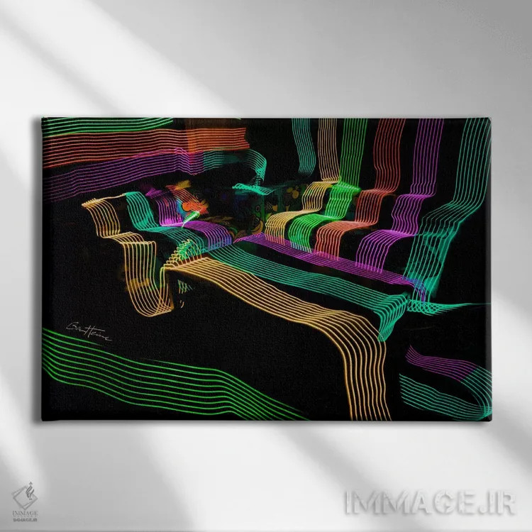 تابلو چراغهای الایدی ۴ اثر بن هاین (هنرمند بلژیکی) - نمای روبهرو روی دیوار