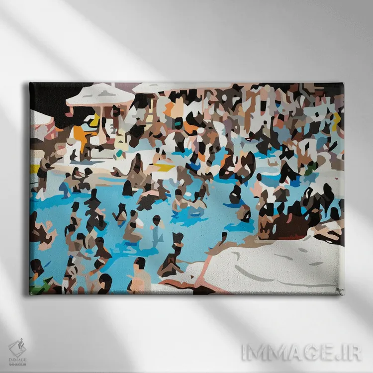 تابلو استخر گوسفندها اثر بث ان لاوسون - نمای روبهرو روی دیوار