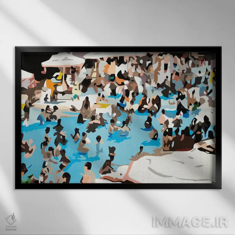 تابلو استخر گوسفندها اثر بث ان لاوسون - نمای قابدار مشکی