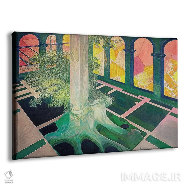 تابلو درخت کلیسایی اثر ابوال بهادری - نمای پرسپکتیو محصول