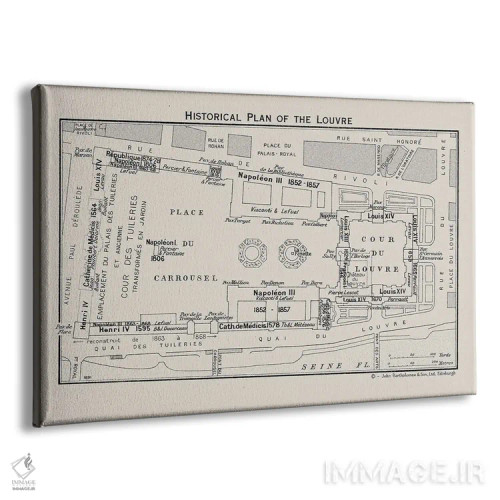 تابلو نقشه طبقه موزه لوور اثر بیبلیوتوگرافی - نمای پرسپکتیو محصول