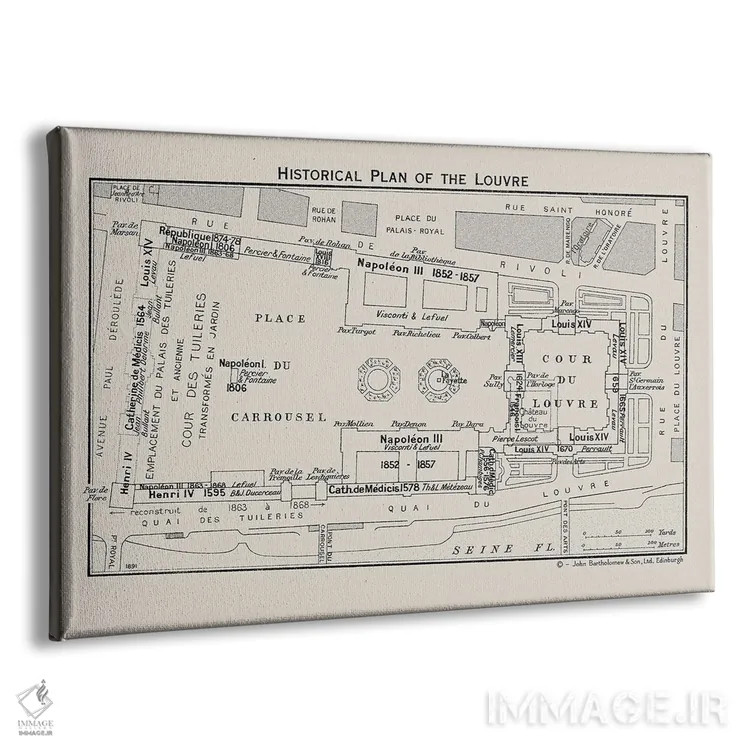 تابلو نقشه طبقه موزه لوور اثر بیبلیوتوگرافی - نمای پرسپکتیو محصول