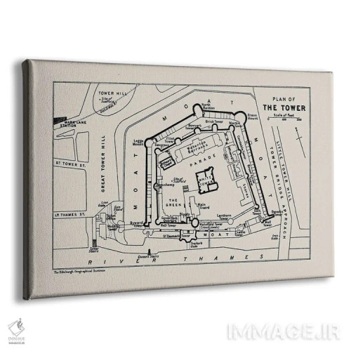 تابلو نقشه طبقه برج لندن اثر بیبلیوتوگرافی - نمای پرسپکتیو محصول