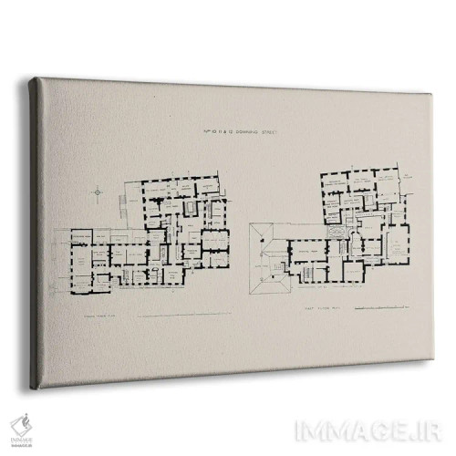 تابلو نقشه طبقه شماره ۱۰ داونینگ استریت اثر بیبلیوتوگرافی - نمای پرسپکتیو محصول