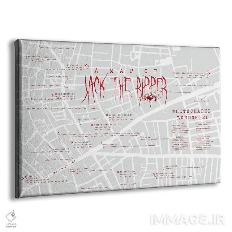 تابلو اینفوگرافیک جک قاتل لندن اثر بیبلیوتوگرافی - نمای پرسپکتیو محصول