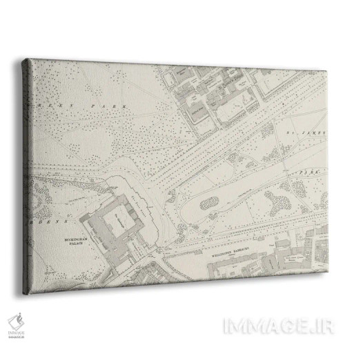 تابلو نقشهٔ کاخ باکینگهام لندن اثر بیبلیوتوگرافی - نمای پرسپکتیو محصول