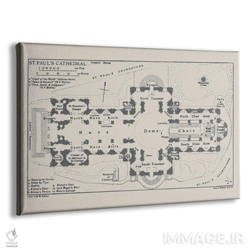 تابلو نقشهٔ طبقات کلیسای جامع سنت پل اثر بیبلیوتوگرافی - نمای پرسپکتیو محصول