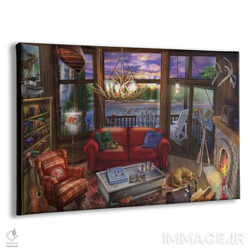 تابلو غروب در کلبه اثر تصویرسازی بیگلو - نمای پرسپکتیو محصول