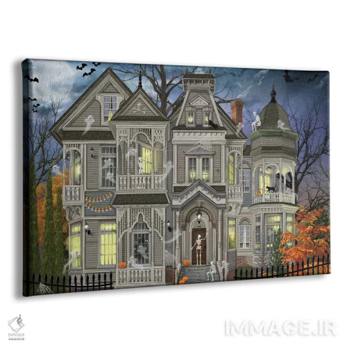 تابلو خانهٔ هالووین اثر تصویرسازی بیگلو - نمای پرسپکتیو محصول