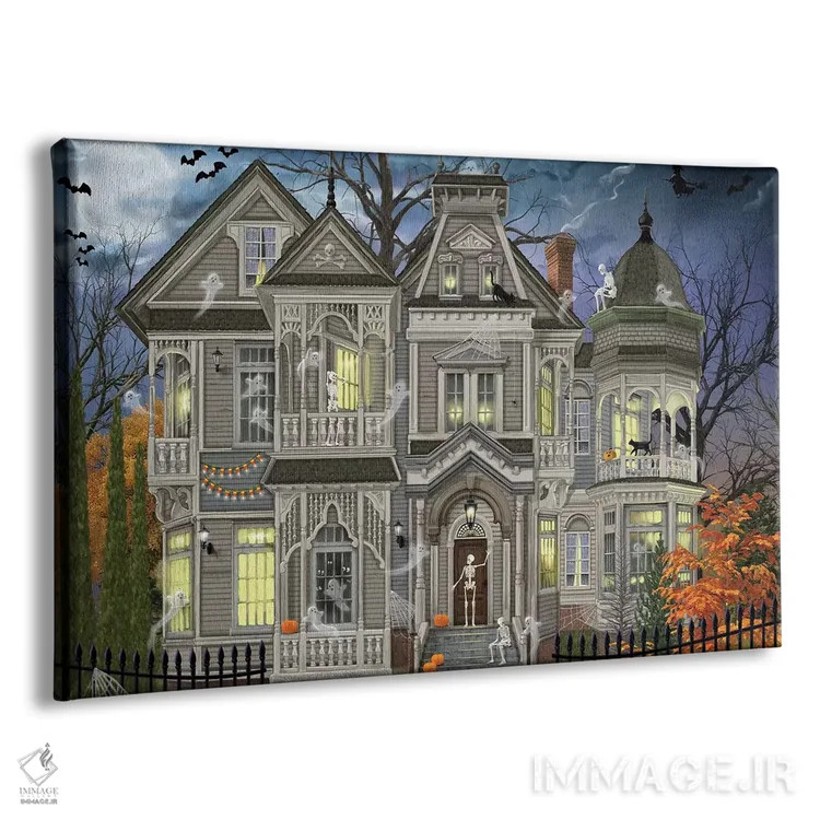 تابلو خانهٔ هالووین اثر تصویرسازی بیگلو - نمای پرسپکتیو محصول