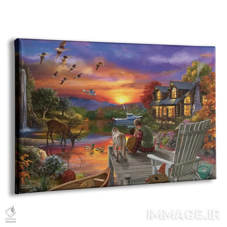 تابلو کلبهٔ غروب آفتاب ۱۱-۲۵ اثر تصویرسازی بیگلو - نمای پرسپکتیو محصول