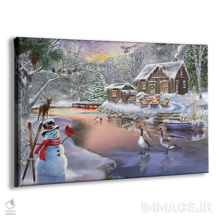 تابلو کلبهٔ زمستانی II اثر تصویرسازی بیگلو - نمای پرسپکتیو محصول