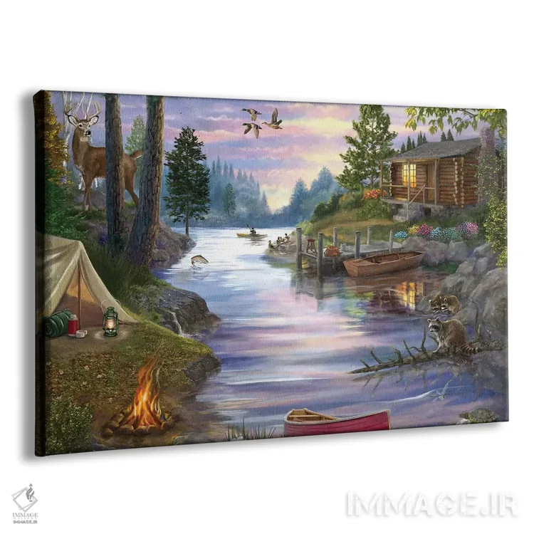 تابلو دریاچهٔ کلبه اثر تصویرسازی بیگلو - نمای پرسپکتیو محصول