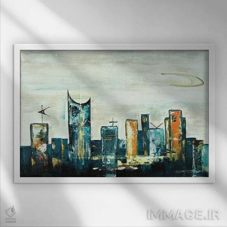 تابلو افق آپتاون میانهقرن V اثر آنجلا بیسون - نمای قابدار سفید