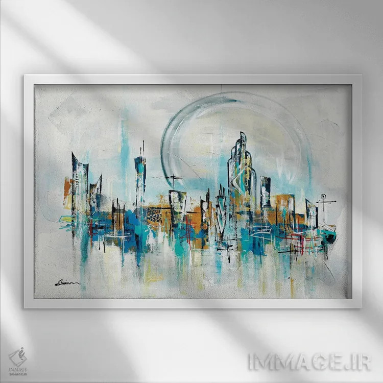 تابلو دکو آپتاون میانهقرن XXVI اثر آنجلا بیسون - نمای قابدار سفید