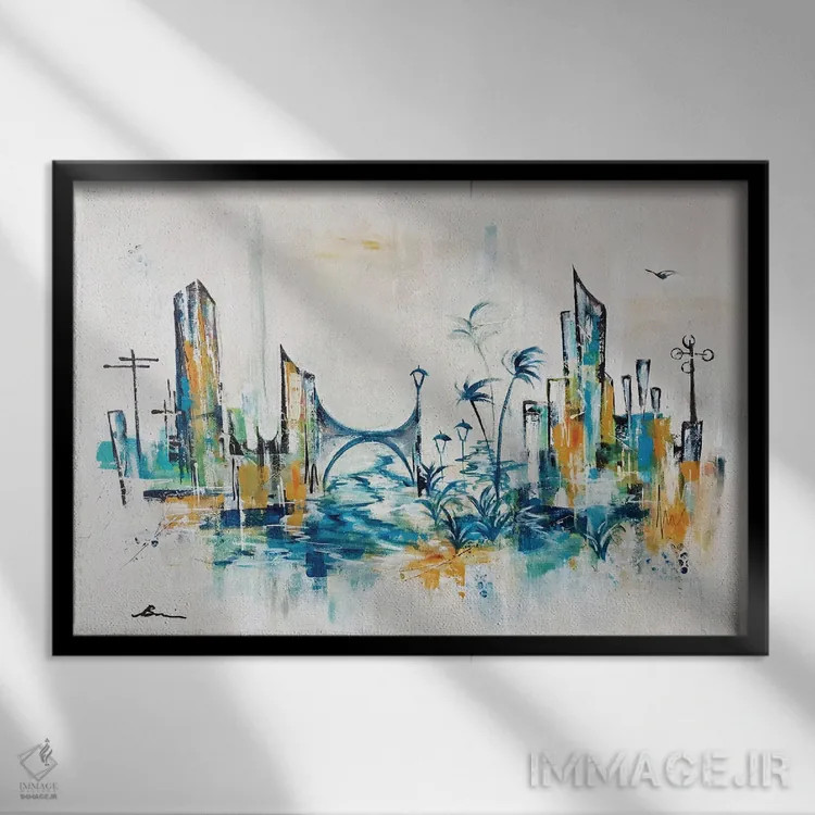 تابلو افق آپتاون میانهقرن XXIX اثر آنجلا بیسون - نمای قابدار مشکی