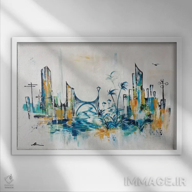 تابلو افق آپتاون میانهقرن XXIX اثر آنجلا بیسون - نمای قابدار سفید