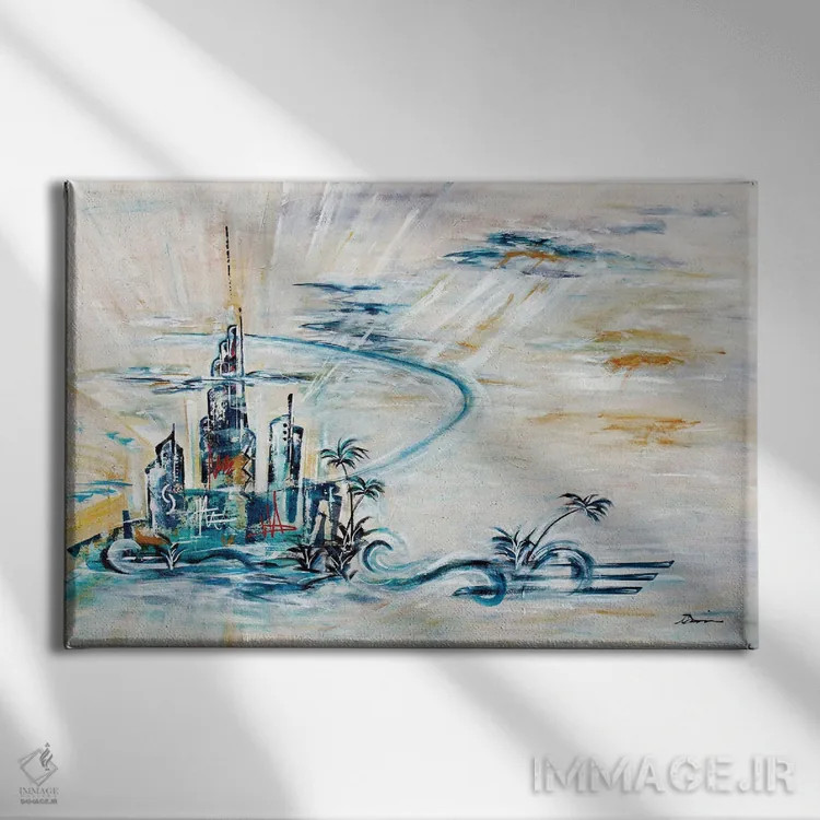تابلو کلانشهر دکو هنری XI اثر آنجلا بیسون - نمای روبهرو روی دیوار